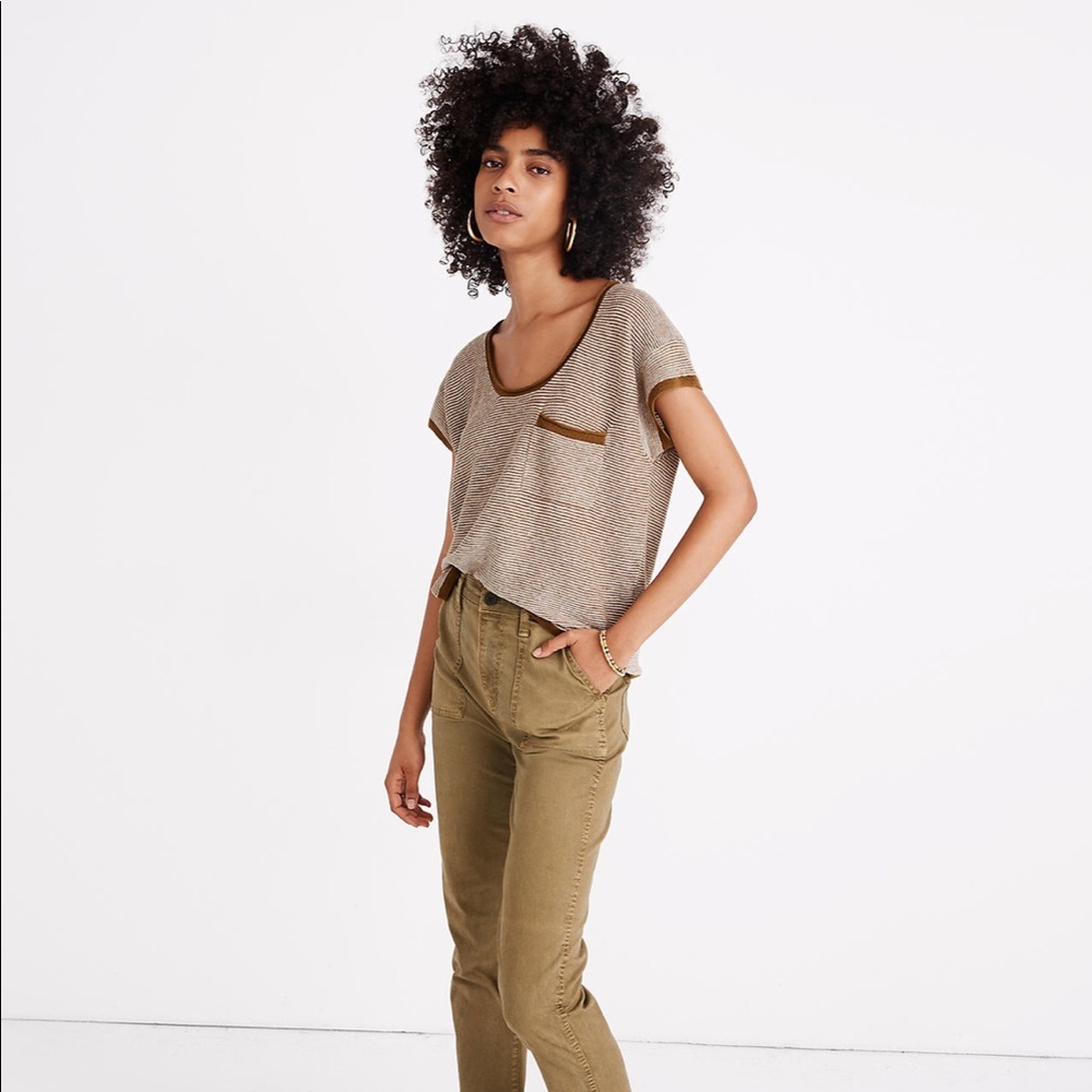 Madewell Watermoor Short-Sleeve Sweater in Stripe